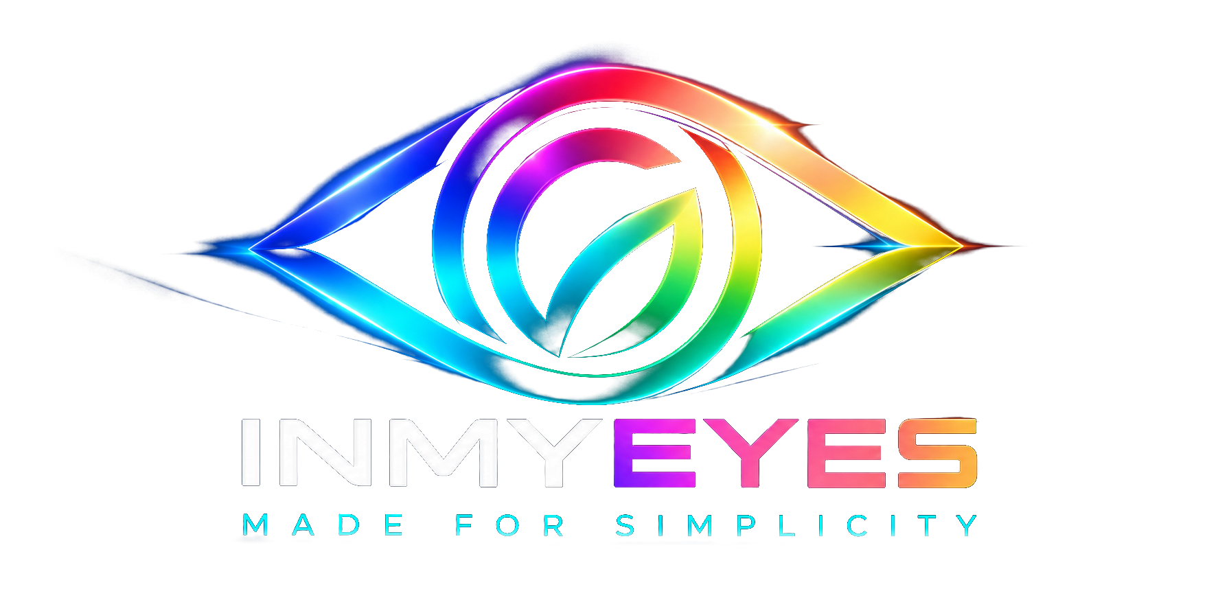 INMYEYES — Made for Simplicity: logo multicolore a forma di occhio